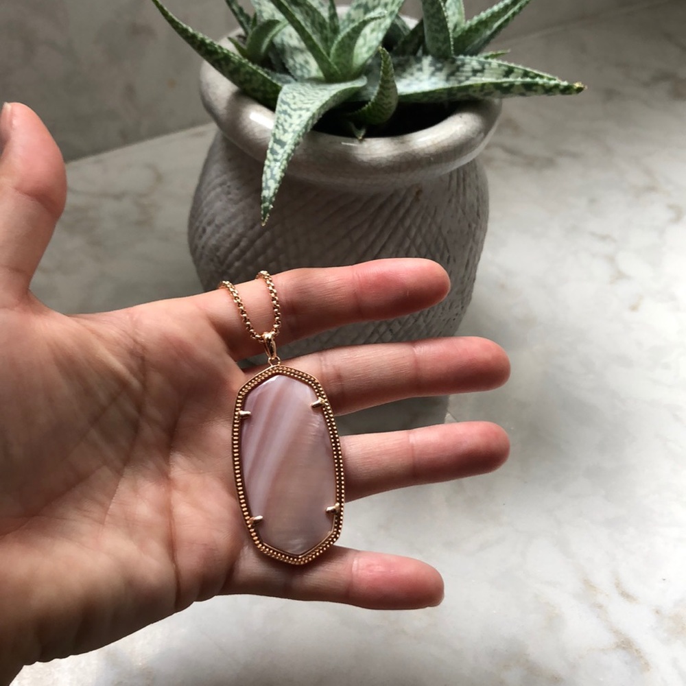 Rose gold & pink gem stone Kendra Scott Necklace